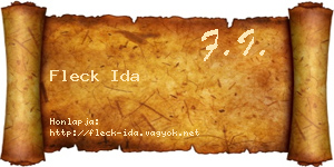 Fleck Ida névjegykártya